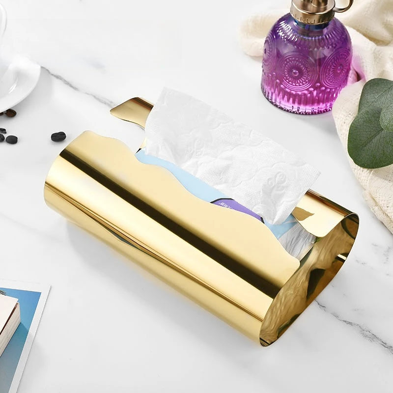 Stainless Steel Tissue Box – Modern Minimalist Napkin Holder Tissue Box Holder Axl Golden