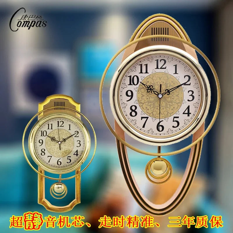 Vintage Pendulum Swing Wall Clock | Shabby Chic Quartz Decor Pendulum Wall Clock Axl