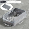 KEMORELA XL Stainless Steel Cat Litter Box with Lid | Enclosed Cat Litter Box Axl Light Grey 60CM