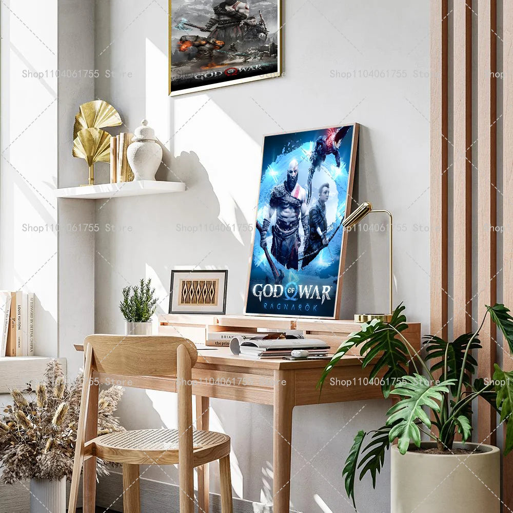 God of War Ragnarok Wall Poster – Self-Adhesive Waterproof Gaming Wall Poster Axl