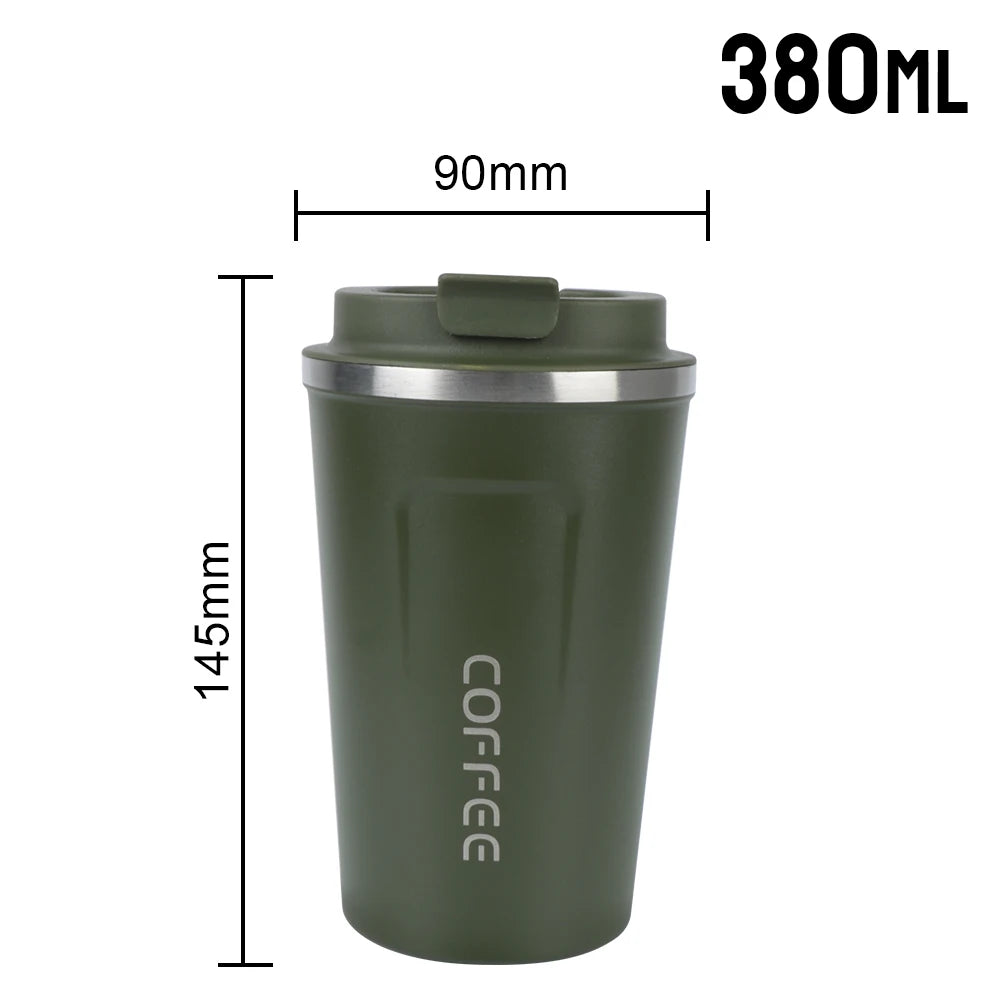 Double-Wall Stainless Steel Travel Thermos Mug 380/510ml Travel Thermos Mug Axl 380ML Green 401-500ml