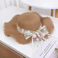 Foldable Wide Brim Straw Sun Hat – UV Protection Beach Cap Straw Sun Hat Axl Khaki