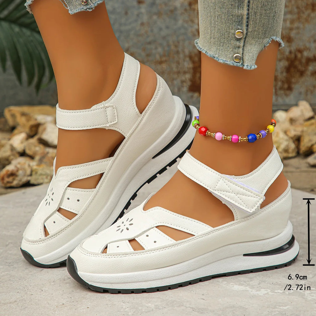 HAJINK Women's Roman Flat Sandals – Lightweight Casual Shoes Women's Flat Sandals Axl White 36