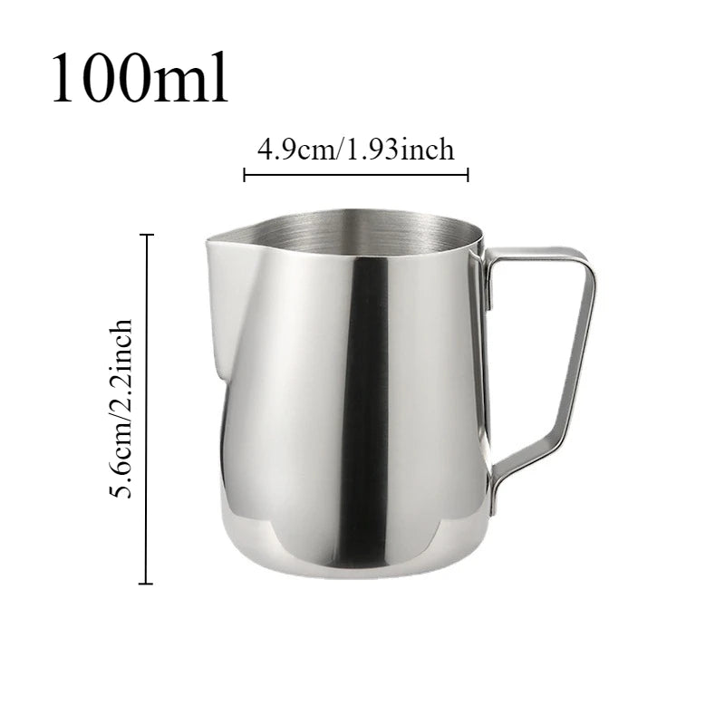 Latte Art Milk Frothing Pitcher 100/350/600ml – Stainless Steel Milk Frothing Pitcher Axl 100ml