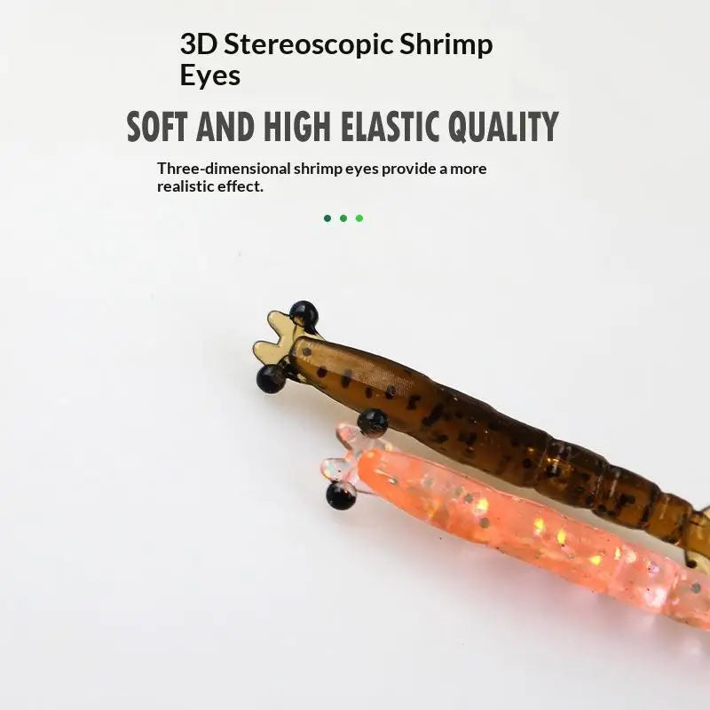 20PCS Mini Soft Worm Shrimp Fishing Lures – 40mm Silicone Bait Soft Fishing Lures Axl