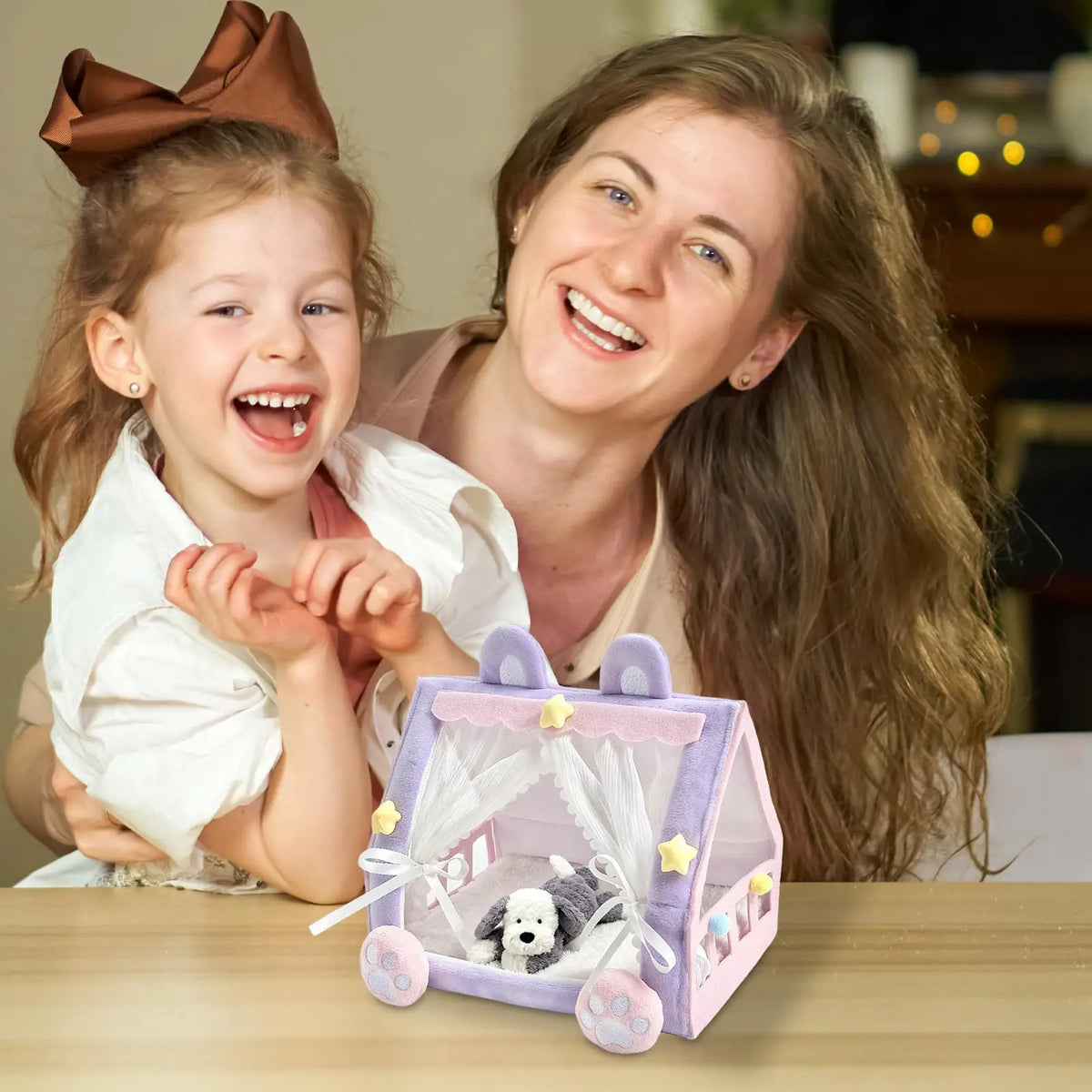Mini Doll Crib with Canopy Tent – Nursery Toy Bed for Baby Dolls Doll Furniture Accessory Axl