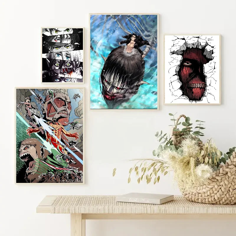 Attack on Titan Anime Poster | Self-Adhesive Waterproof Wall Art Anime Wall Poster Axl