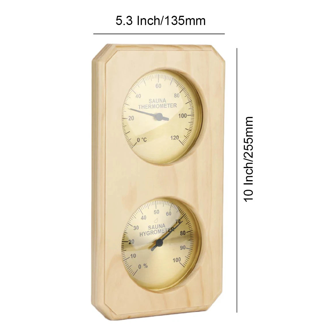 Wood Sauna Thermometer & Hygrometer – Mechanical, No Battery Sauna Thermometer Hygrometer Axl