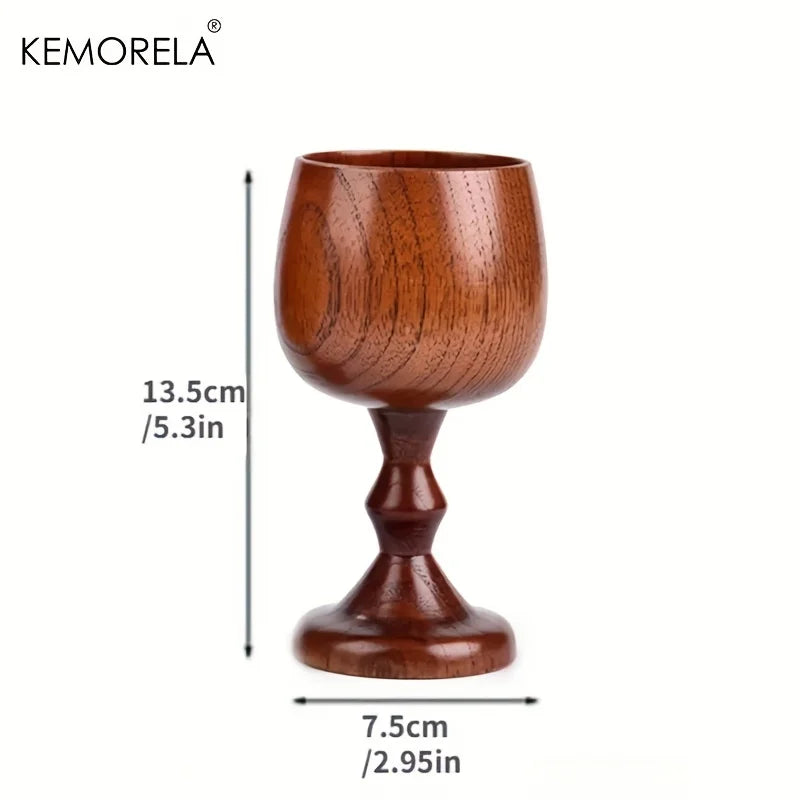 KEMORELA Handmade Spruce Wood Goblet Cup Set | 2 or 4 Pc Wooden Goblet Set Axl