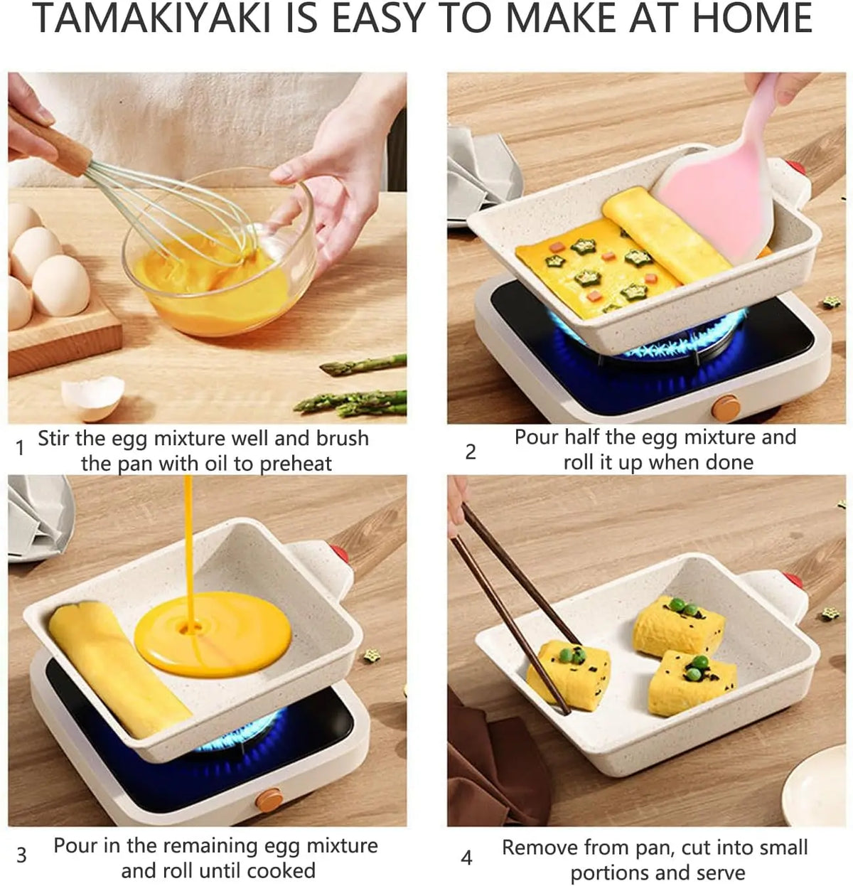 KEMORELA Tamagoyaki Pan – Non-Stick Japanese Egg Pan Tamagoyaki Egg Pan Axl