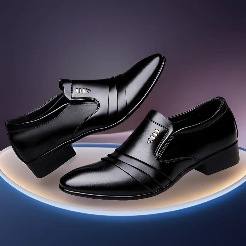 Men's PU Leather Oxford Dress Shoes – Lace-Up Breathable Oxford Dress Shoes Axl
