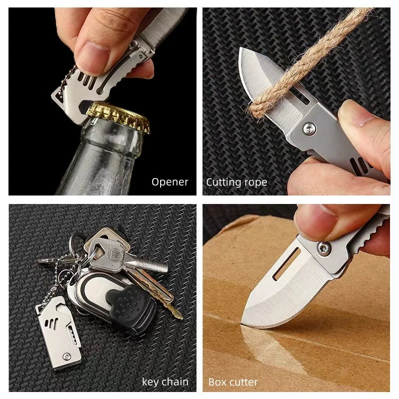 Mini Folding Pocket Knife – EDC Keychain Box Cutter Folding Pocket Knife Axl