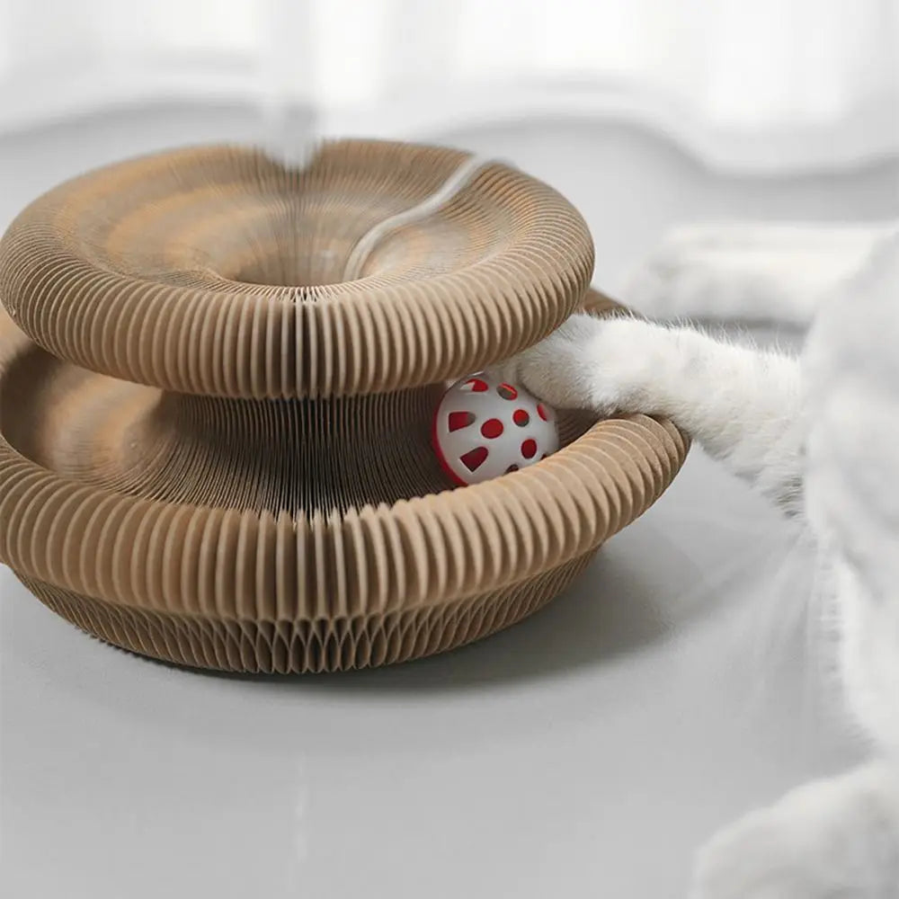 Kitty Kurlz Accordion Cat Scratcher Toy with Bell Balls Cat Scratcher Toy Axl