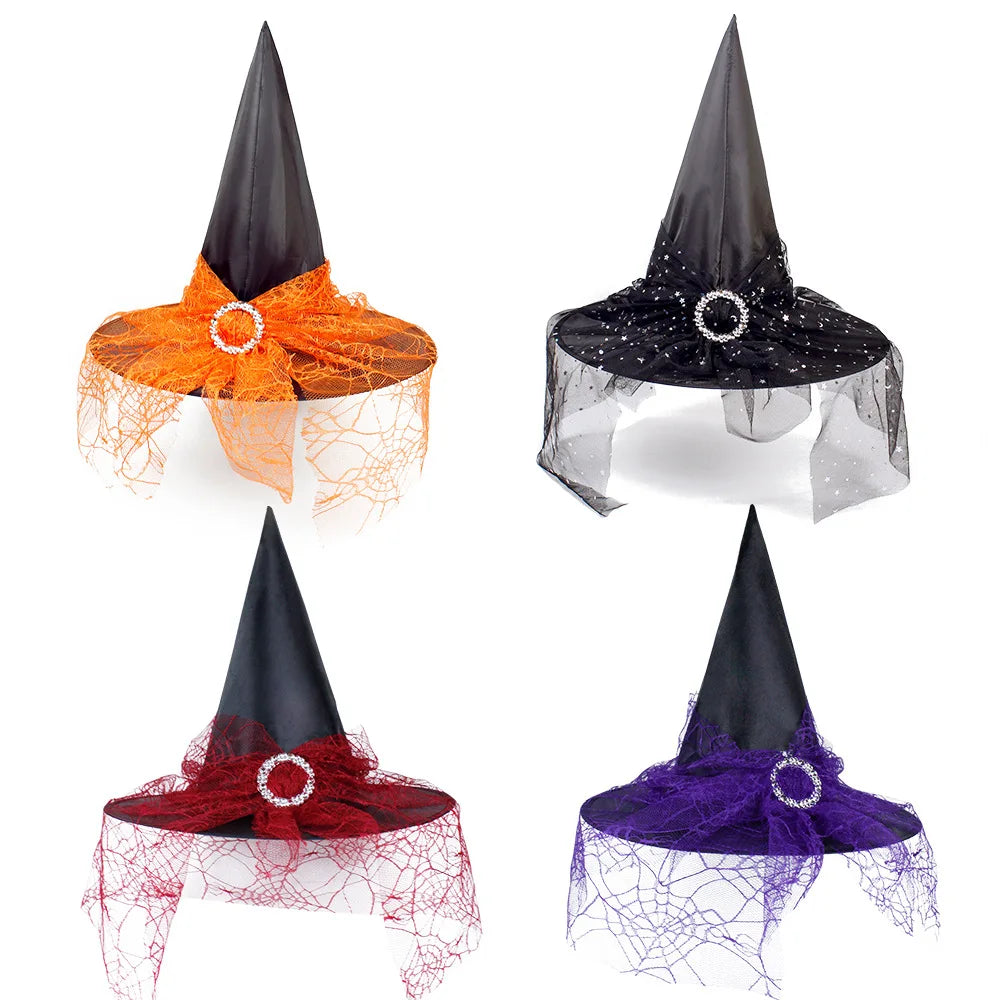 Lace Mesh Witch Hat – Unisex Halloween Costume Cap Costume Hat Axl