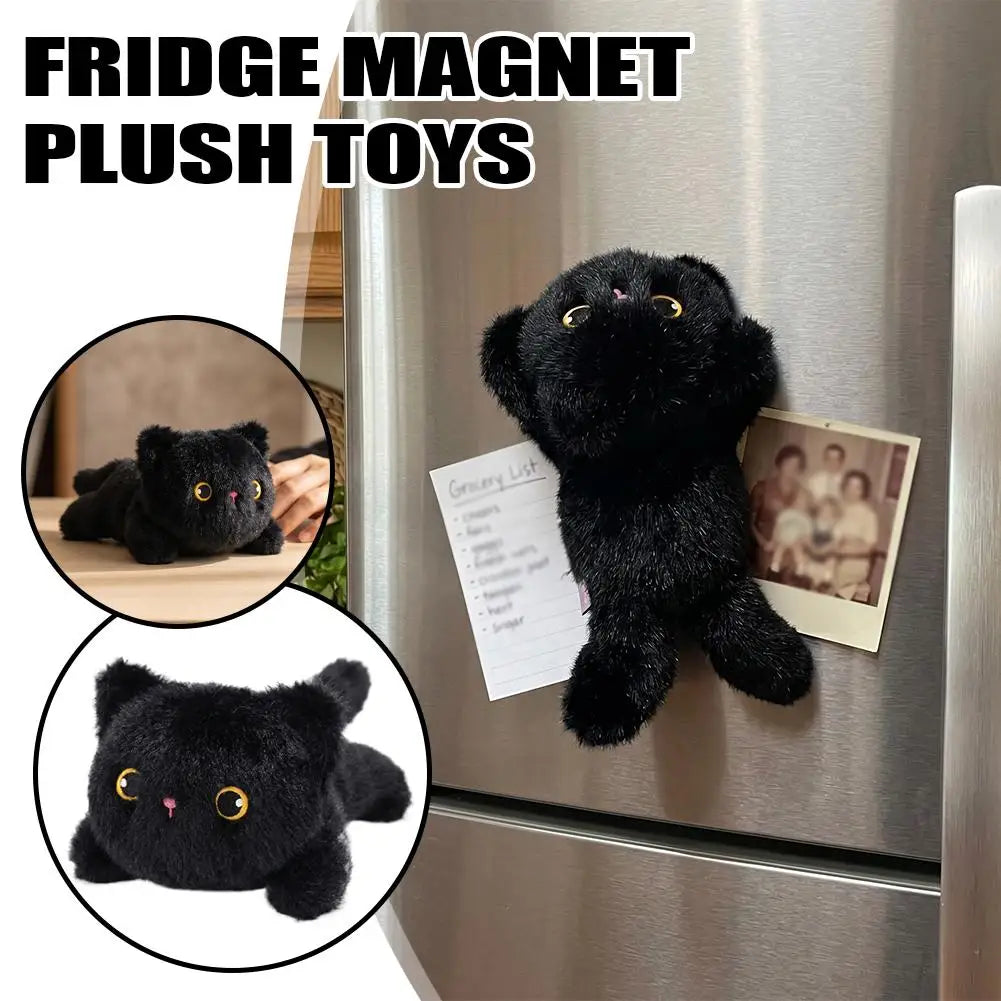 Magnetic Black Cat Plush Figurine – Fridge & Desk Decor Plush Magnet Figurine Axl