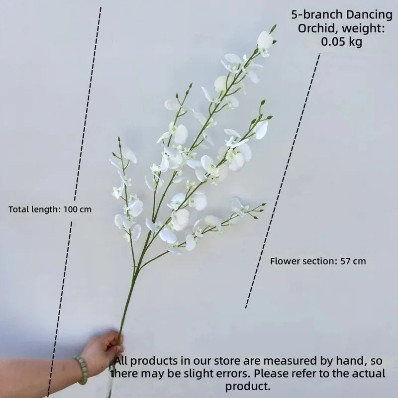 5-Pack Artificial Dancing Orchid Silk Flowers | Wedding & Home Decor Artificial Silk Flowers Axl