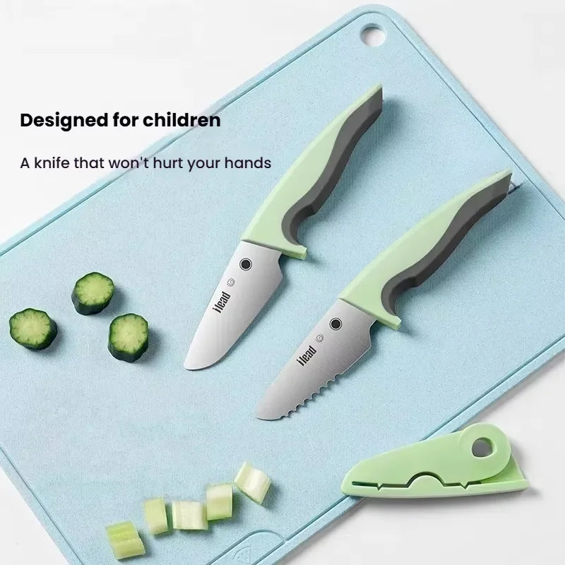 COOKCRAZE Kids Safety Kitchen Knife – Fruit & Veg Cutter for Children Children's Kitchen Knife Axl