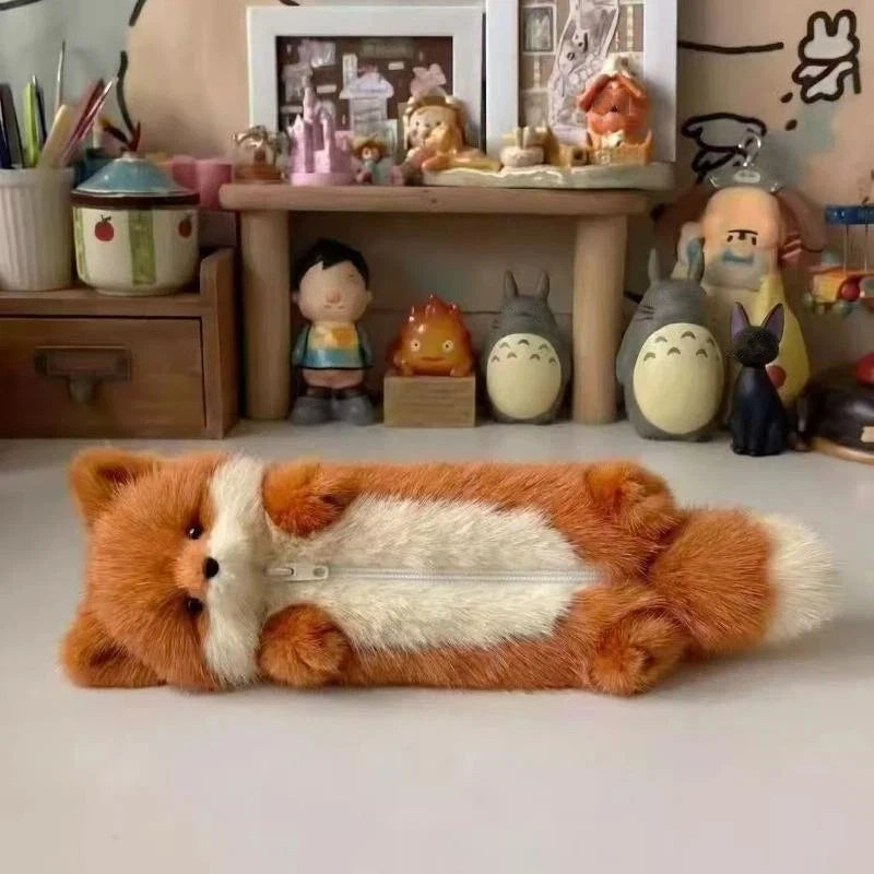 Cartoon Plush Pencil Case – Cute Animal Stationery Pouch Plush Pencil Case Axl