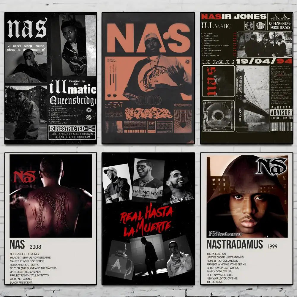 Nas Hip-Hop Art Poster – HD Self-Adhesive Wall Sticker Décor Wall Art Poster Axl