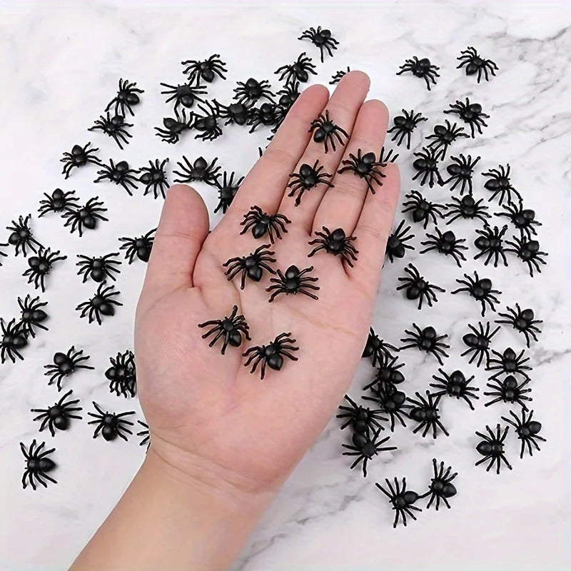 Realistic Mini Spider Halloween Decorations – Prank & Haunted House Halloween Decoration Axl Black-50pcs
