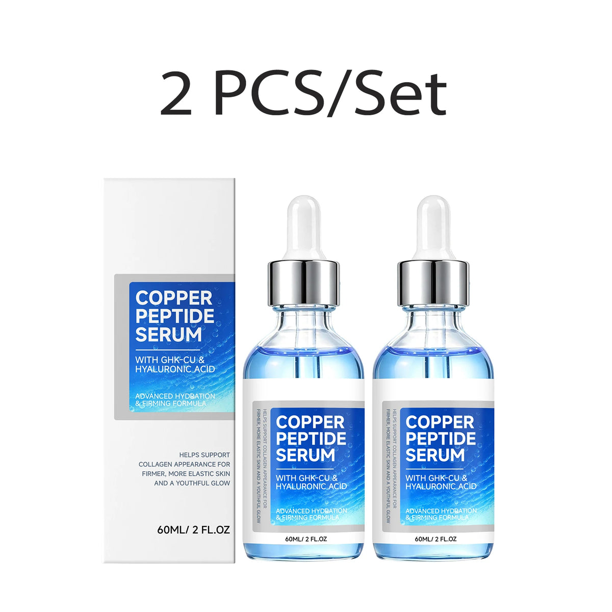 Copper Peptide Face Serum GHK-Cu, Hyaluronic Acid & Niacinamide Face Serum Axl 2 PCS