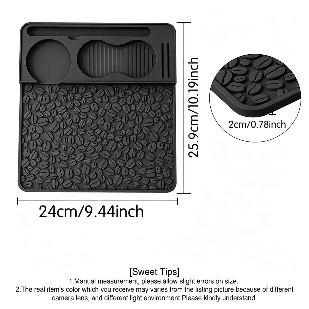 Silicone Espresso Tamping Mat with Tool Slots – Barista Station Espresso Tamping Mat Axl