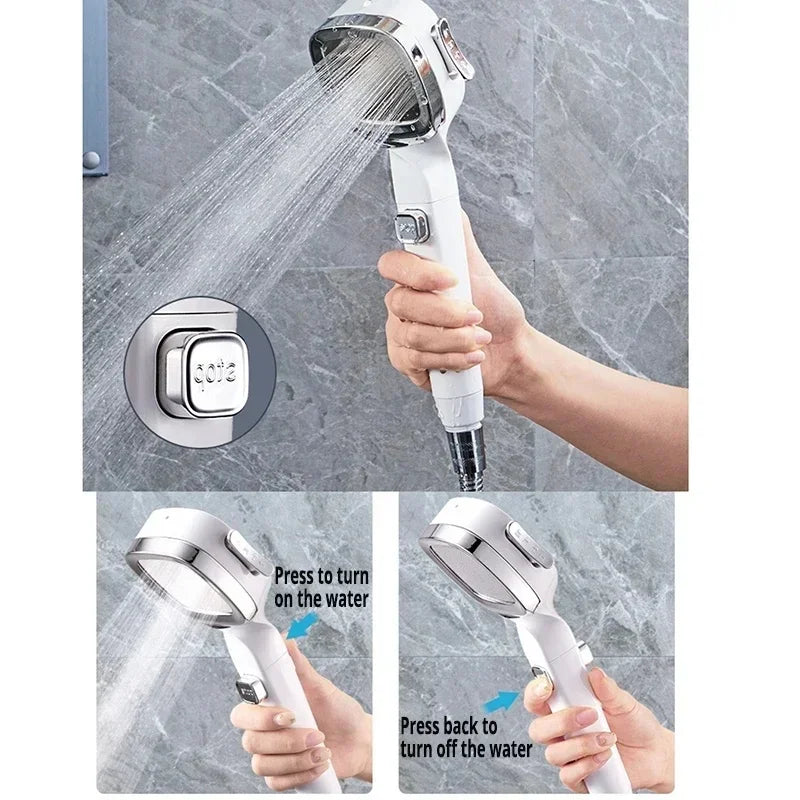 3-Mode High Pressure Water-Saving Handheld Shower Head Handheld Shower Head Axl