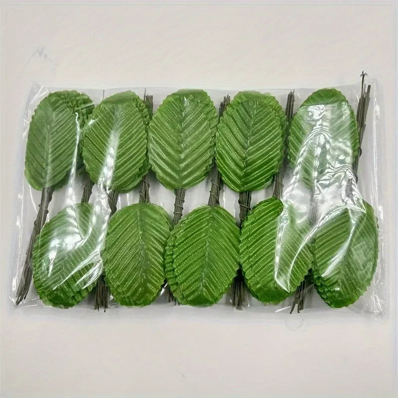 200 Pcs Artificial Rose Leaves with Stem | Wedding & DIY Decor Artificial Craft Leaves Axl