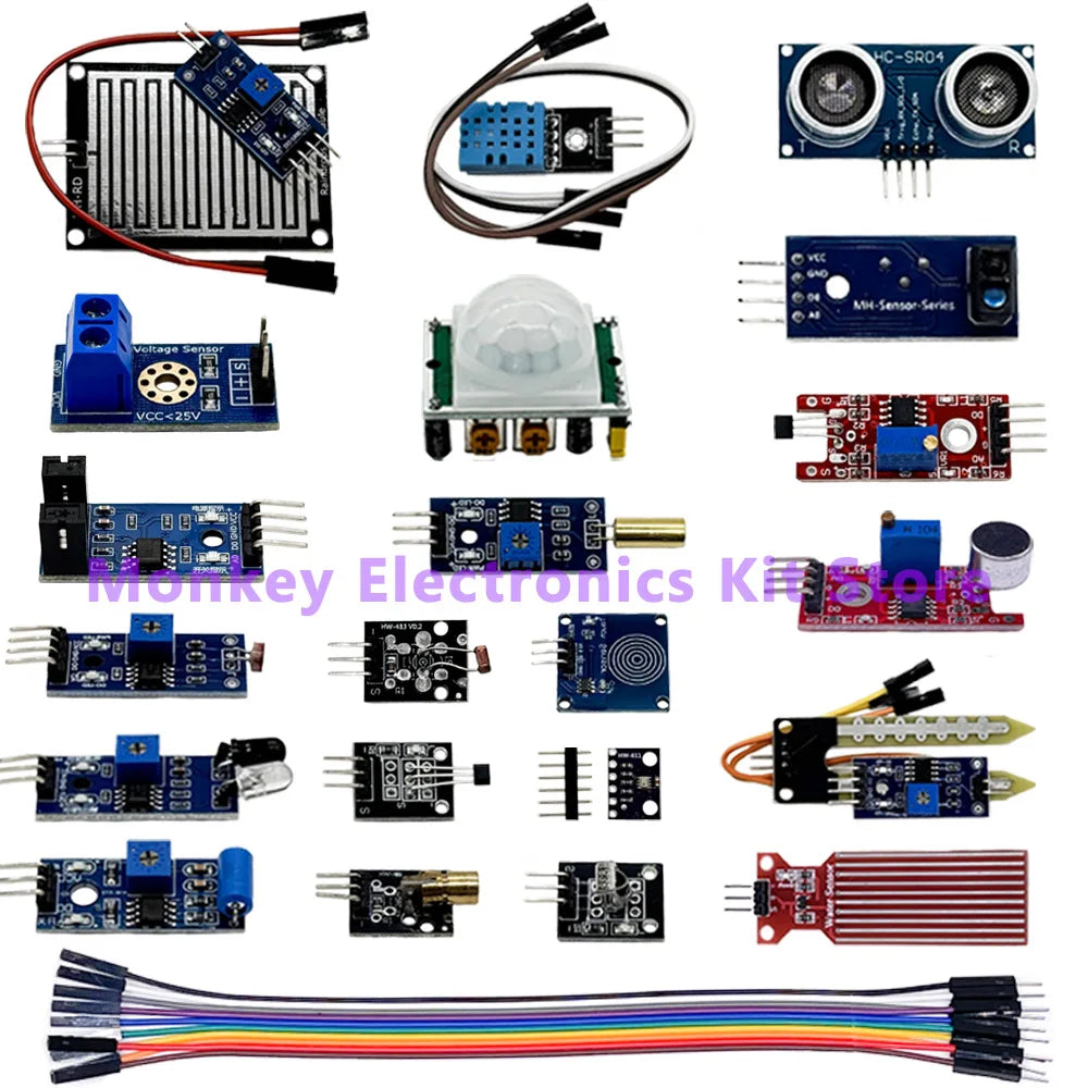 22-in-1 Sensor Modules Starter Kit – Arduino R3 & Raspberry Pi Electronics Starter Kit Axl 22in1 not Box
