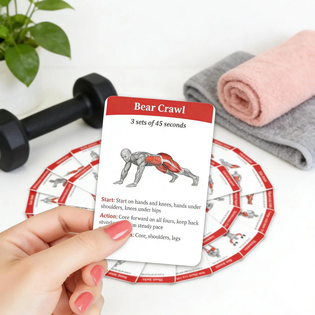 36-Piece Fitness Exercise Cards – Core & Aerobic Training Guide Fitness Training Cards Axl