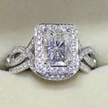 Huitan Geometric CZ 2-Piece Women's Ring Set | Silver Bridal Bridal Ring Set Axl Q137 6