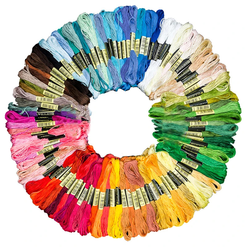 Multicolor Cotton Embroidery Thread Floss Skeins Kit 24–100 Pcs Embroidery Thread Kit Axl