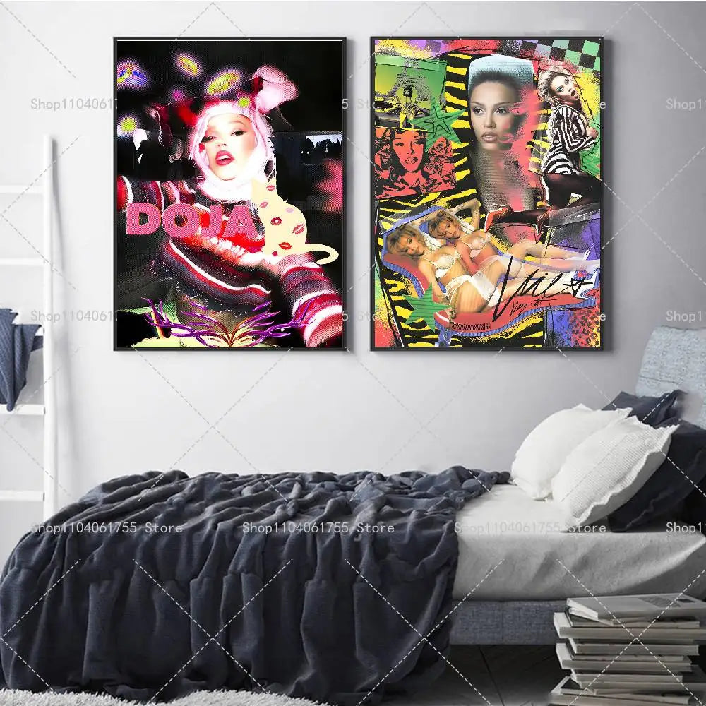 Doja Cat Self-Adhesive Wall Art Poster – Vivid Color Print Wall Art Poster Axl