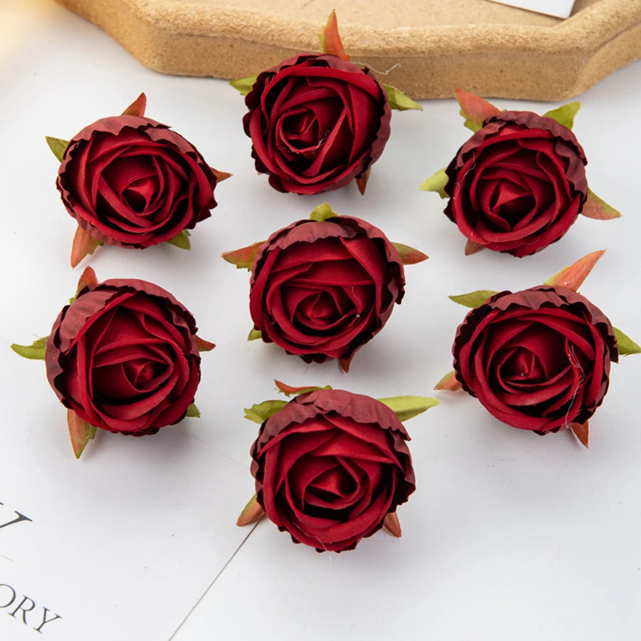 Silk Artificial Rose Heads 10/20 Pcs – Wedding & Home Decor Artificial Silk Flowers Axl Red 20 pcs