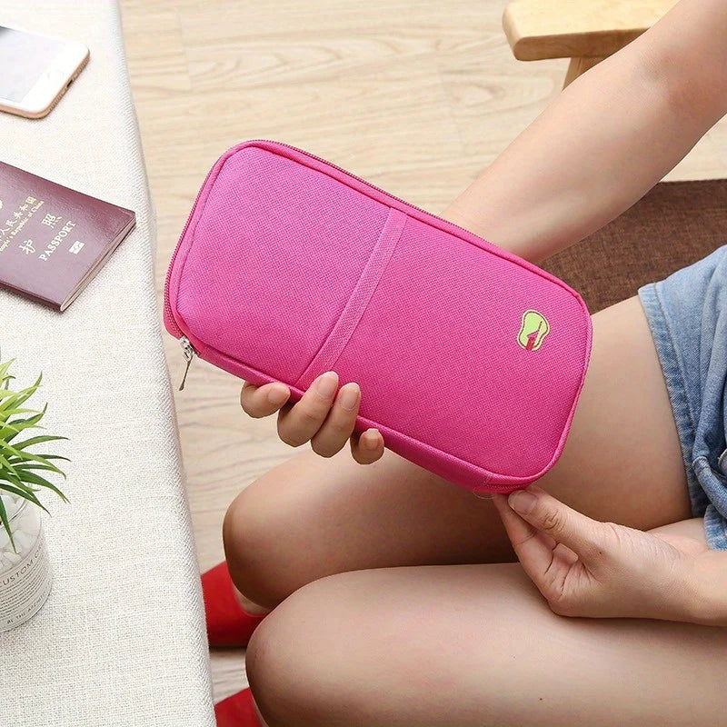 Travel Wallet Passport & Card Organizer – Multifunction Clutch Travel Passport Wallet Axl