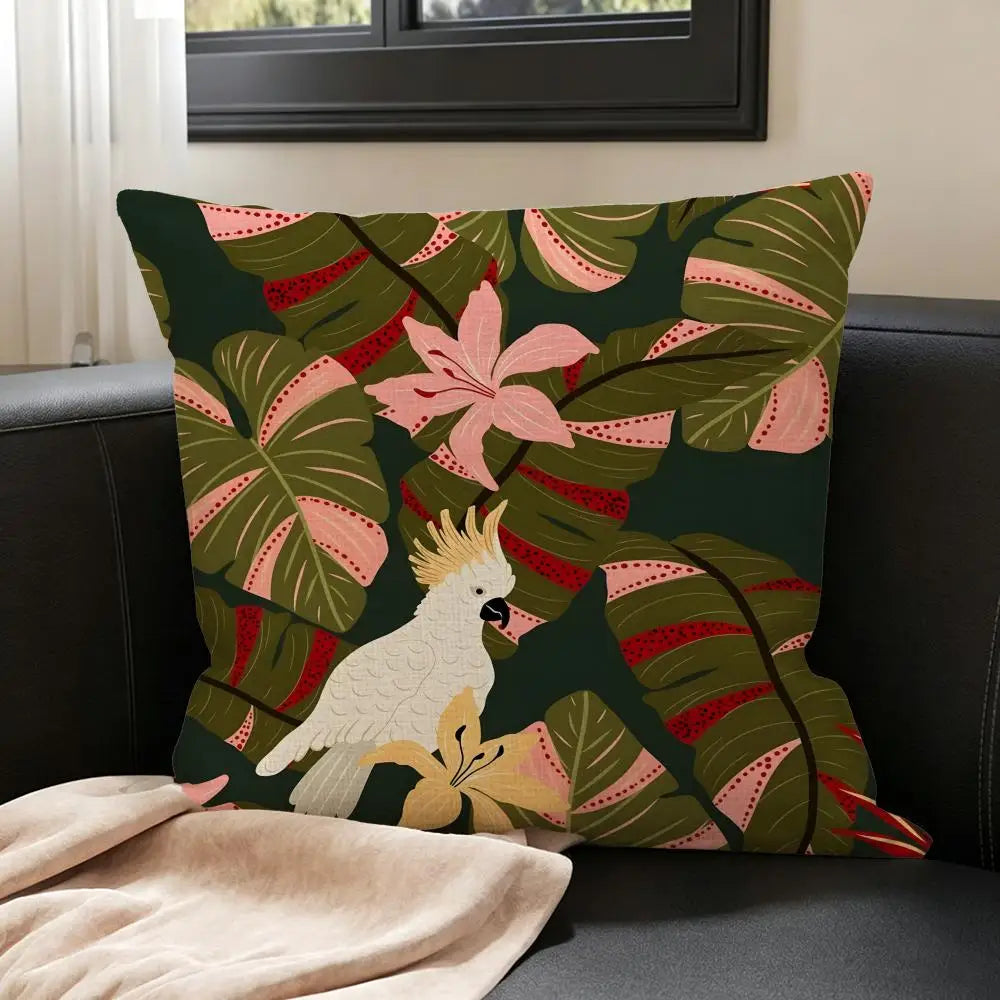 Natural Linen Cushion Cover – Printed Pillowcase for Sofa & Bed Linen Cushion Cover Axl