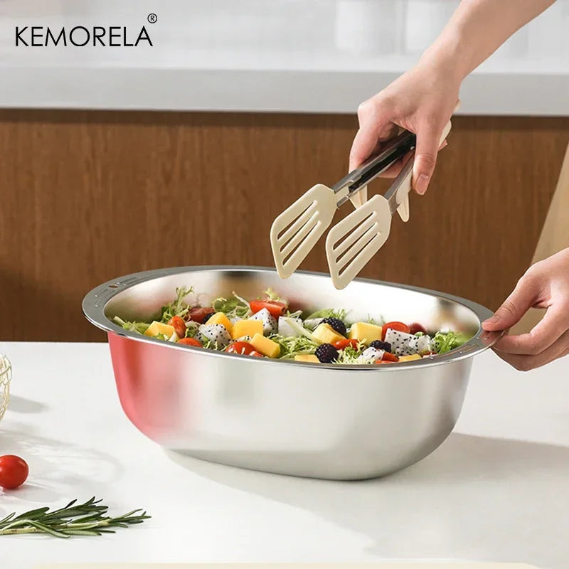 KEMORELA 304 Stainless Steel Rice Washing Basin & Colander Kitchen Colander Axl
