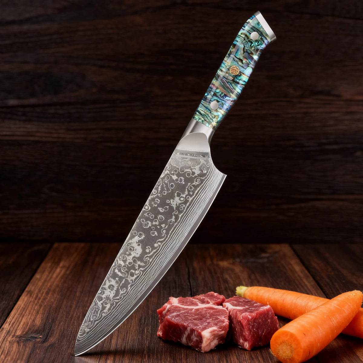 67-Layer Damascus Steel Chef Knife – Professional Kitchen Knife Damascus Chef Knife Axl