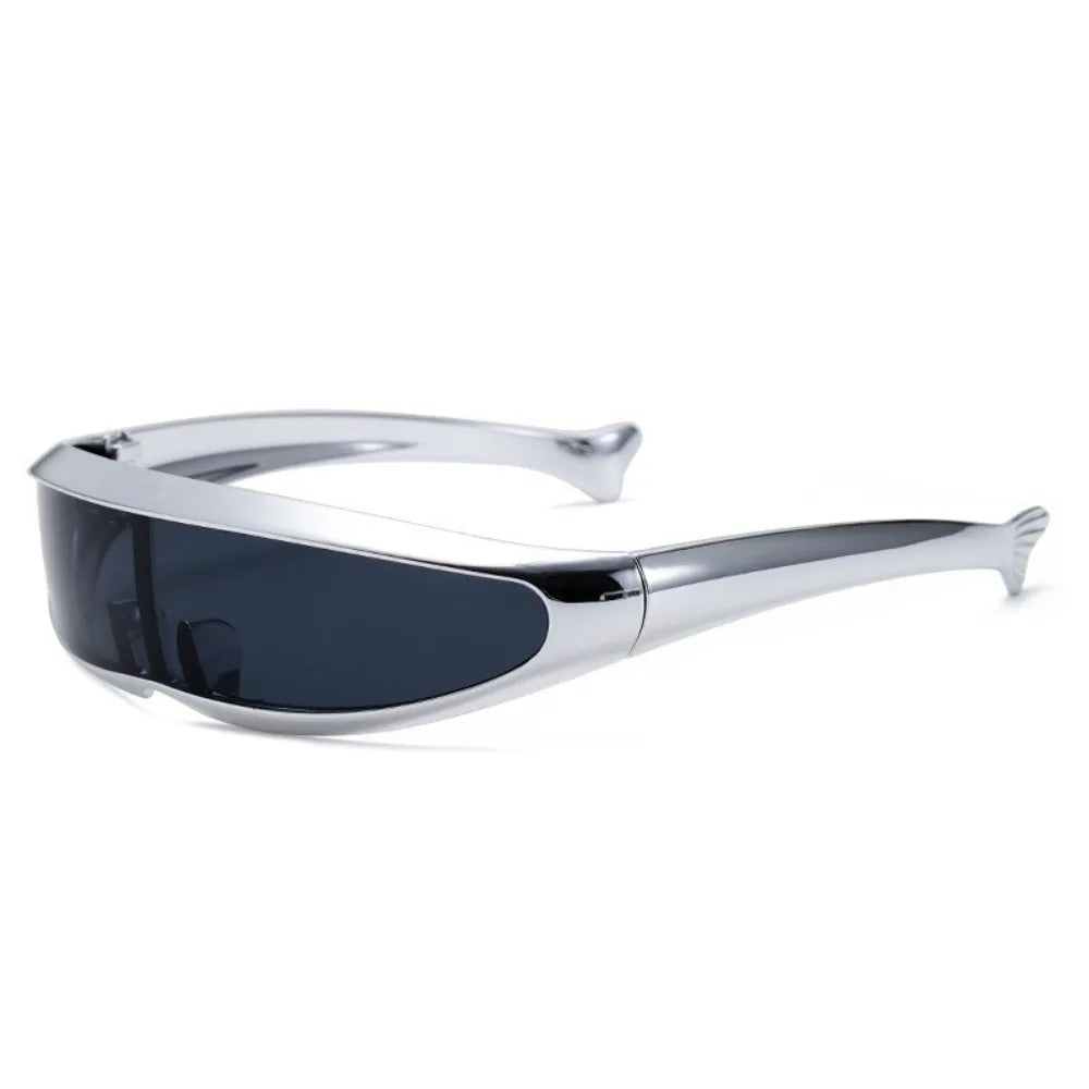Y2K Punk One-Piece Mirror Sunglasses – Unisex Vintage Shades Vintage Sunglasses Axl Silver Grey