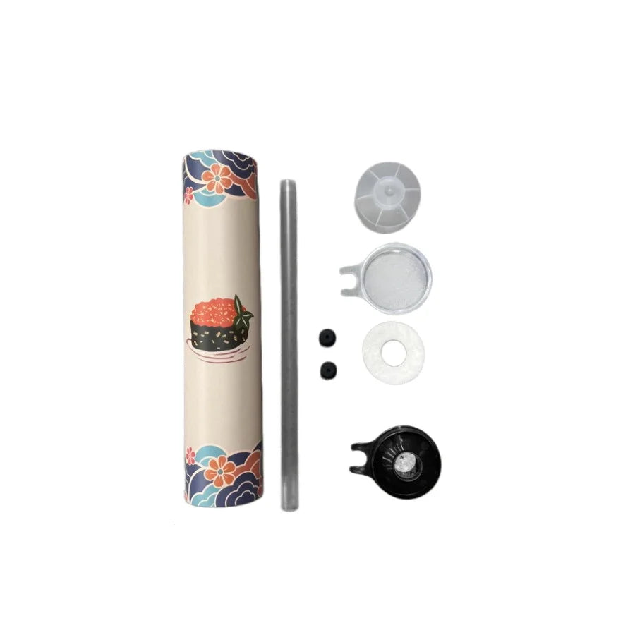 Round Sushi Push Box Mold – Cone Paper Bucket with Sauce Straw Sushi Packaging Box Axl A1
