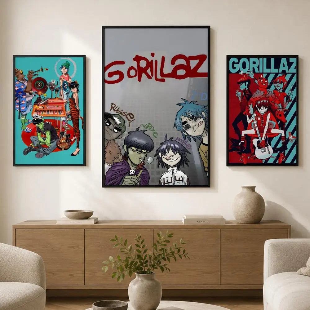 Gorillaz Album Poster – Self-Adhesive HD Wall Art Decor Decorative Wall Poster Axl