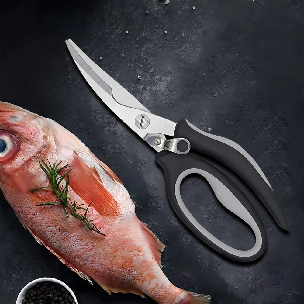 Stainless Steel Kitchen Scissors – Chicken Bone & Food Cutter Kitchen Scissors Axl Scissors-Black