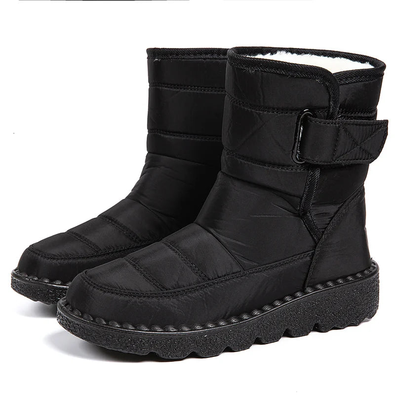 Women's Waterproof Snow Boots – Fur-Lined Ankle Boots Korea Style Women's Snow Boots Axl