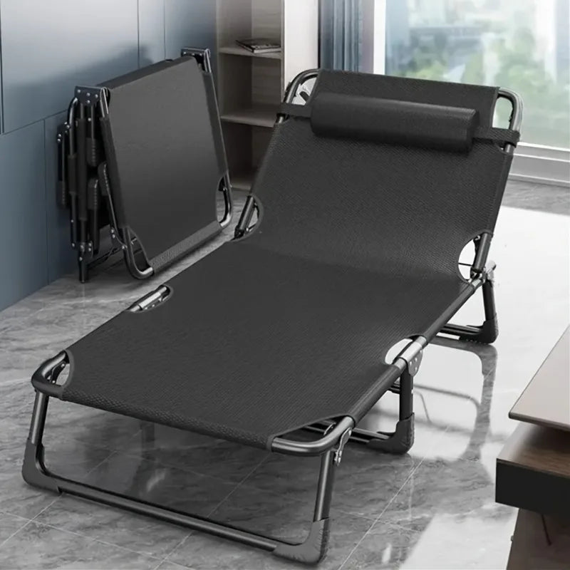 Folding Outdoor Lounge Chair with Headrest – Portable Beach Bed Outdoor Lounge Chair Axl