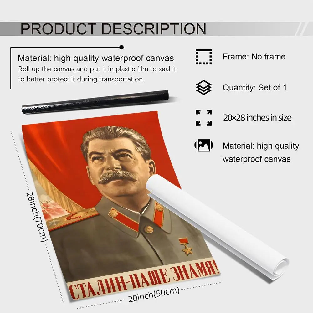 Lenin & Stalin Classical Canvas Wall Art Poster – Unframed Canvas Wall Art Axl