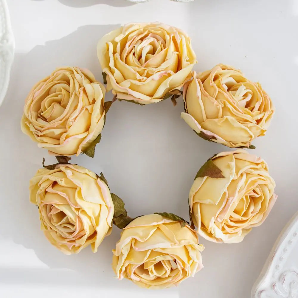 Silk Burned Edge Roses – Artificial Flowers for Wedding Décor Artificial Flowers Axl color8 40PCS