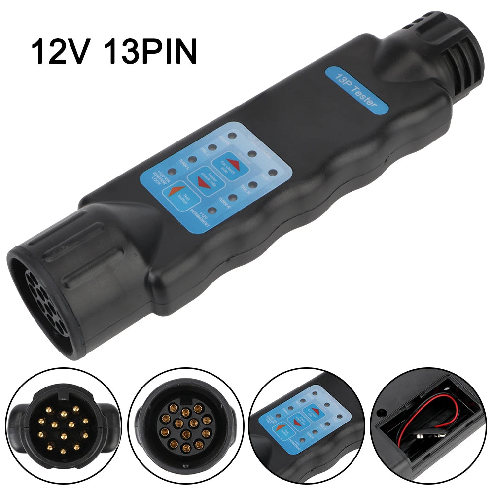 13-Pin Trailer Plug Socket Tester | Caravan Wiring Diagnostic Trailer Wiring Tester Axl