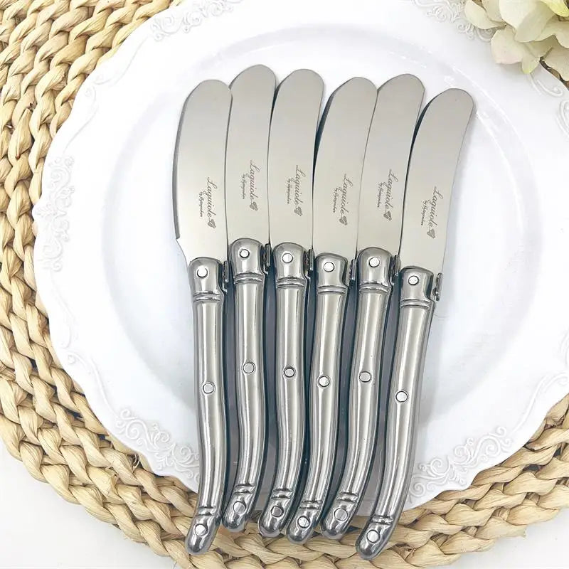 Laguiole-Style Butter & Cheese Spreader Set 4-6 Pcs | Rainbow Cheese Spreader Set Axl