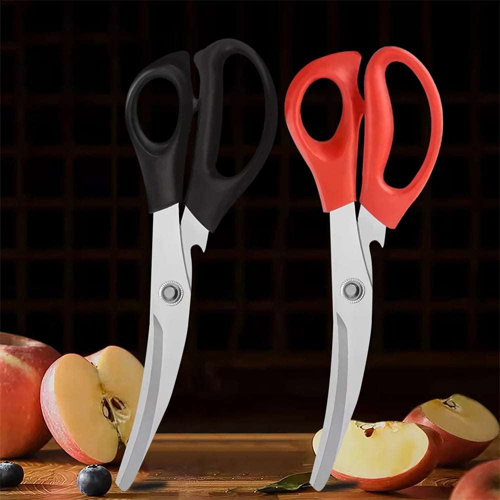 Korean BBQ Stainless Steel Kitchen Scissors | Non-Slip Food Shears Kitchen Scissors Axl