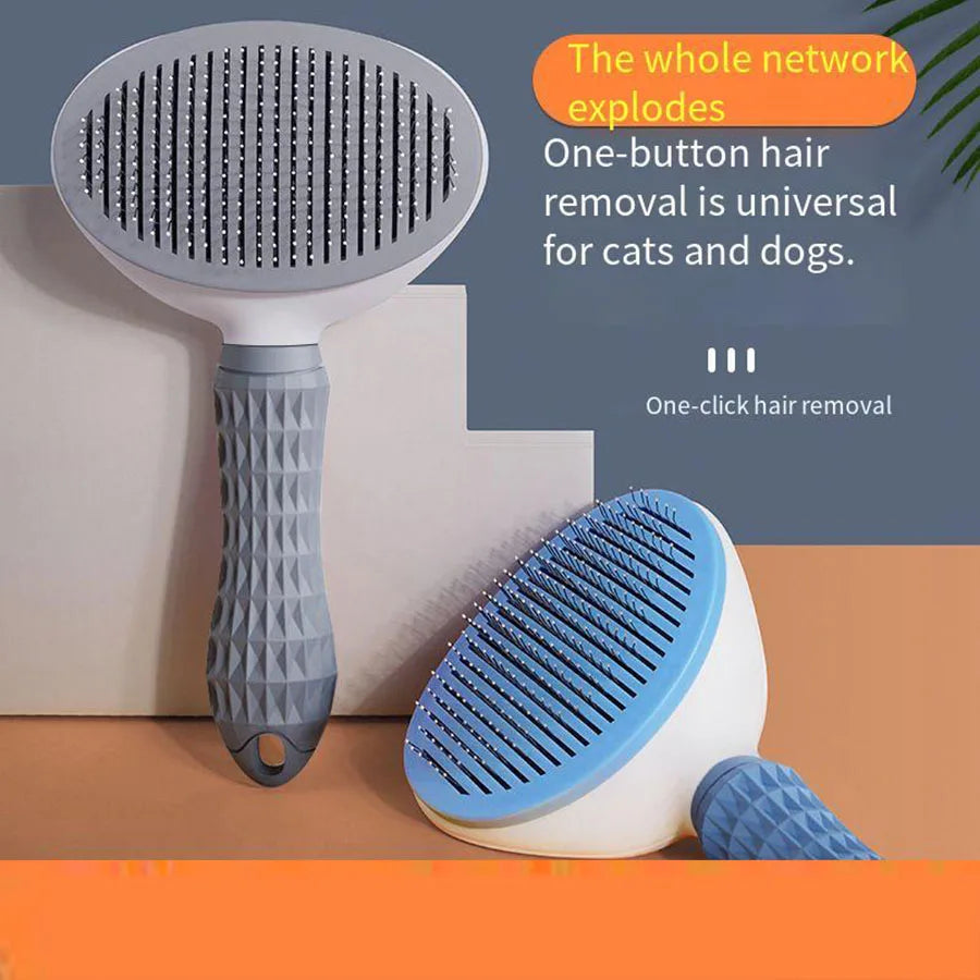 One-Click Self-Cleaning Pet Comb – Cat & Dog Deshedding Brush Pet Grooming Comb Axl
